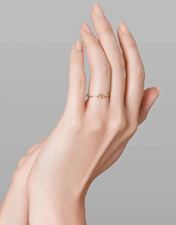 Ruifier Jewelry  Orbit Fine Diamond Iris 14ct Yellow Gold Ring 