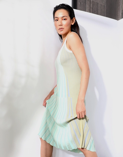 Kenzo Striped Ribbed-knit Midi Dress (Dresses,Midi) IFCHIC.COM