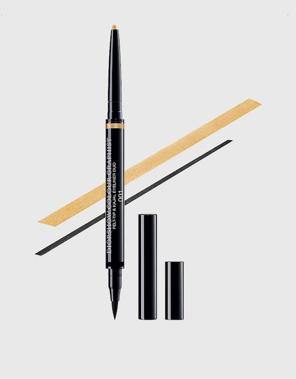 Limited-edition Diorshow Colour Graphist Summer Dune Collection Eyeliner Duo-001 Black Gold