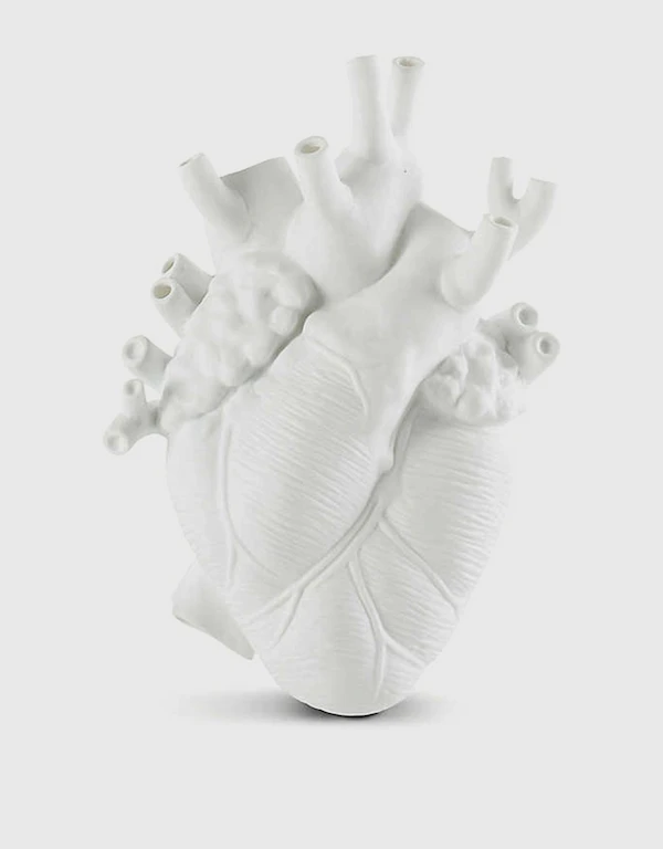 Seletti Love in Bloom Heart Fine Porcelain Vase-White
