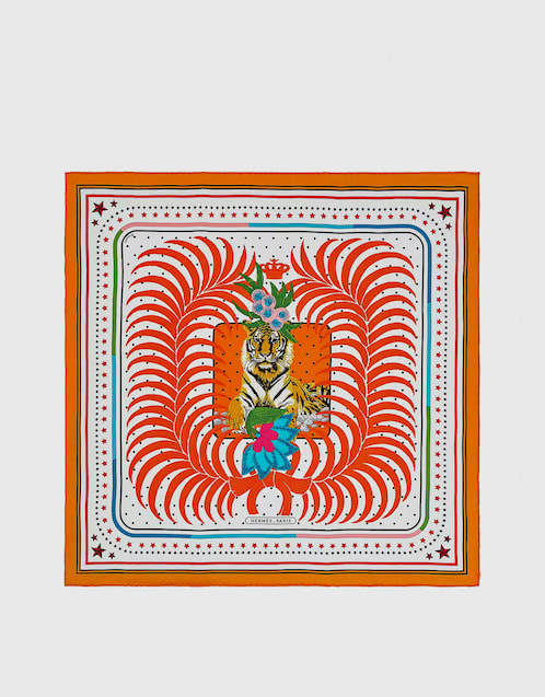 Hermès Hermès Tigre Royal Fleuri scarf 70 Silk Scarf (スカーフ
