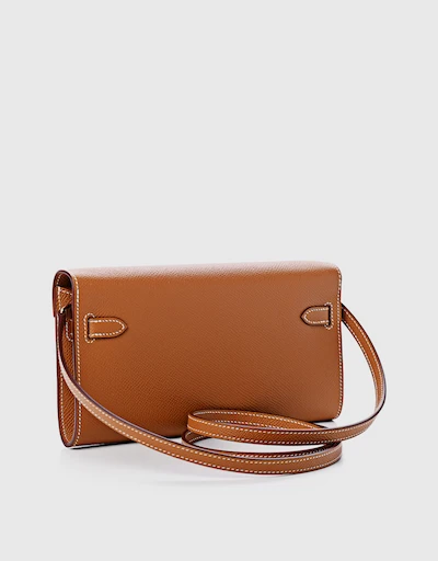 Hermès Kelly To Go Epsom Leather Long Wallet Shoulder Bag-Gold Gold Hardware