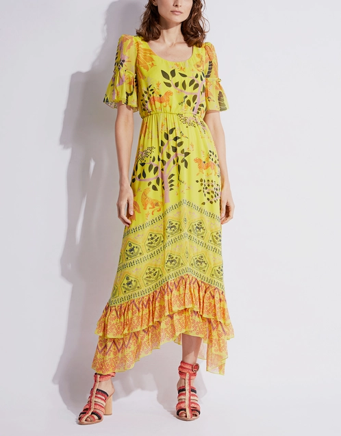 Pippa Printed Silk Midi Dress