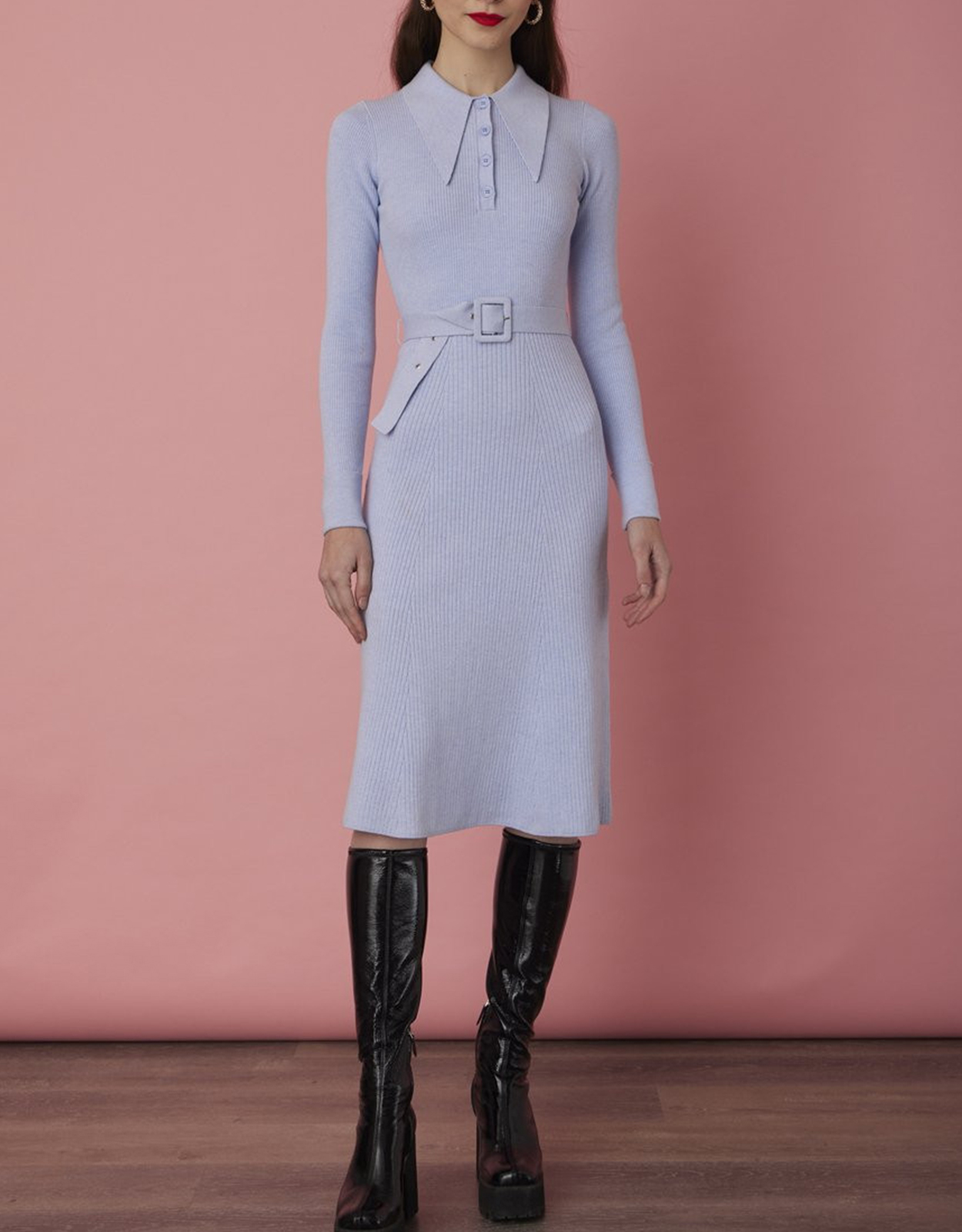 Joostricot Long Sleeve Ribbed Midi Polo 