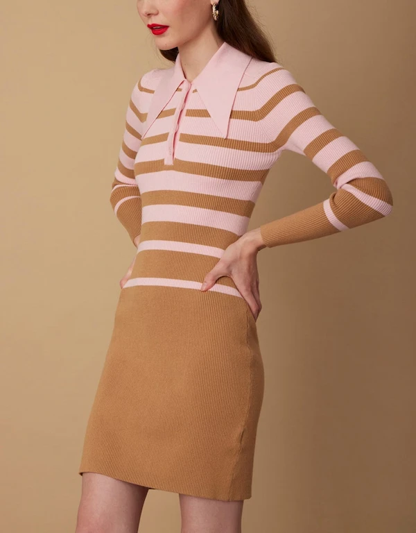 Joostricot Long Sleeve Mini Polo Dress