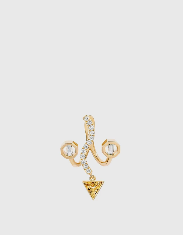 Ruifier Jewelry  Premiere Octavia 18ct 黃金扇型耳環