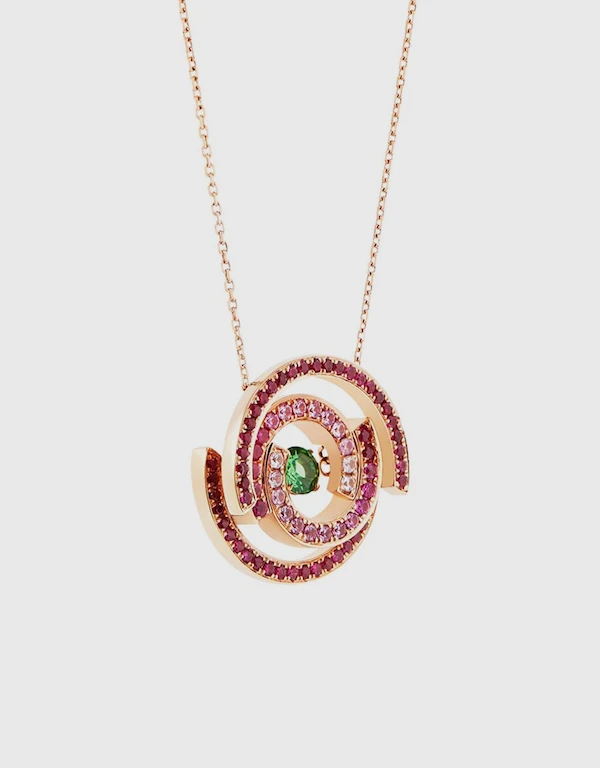 Ruifier Jewelry  Galaxy Tsavorite 18ct Rose Gold Pendant Necklace