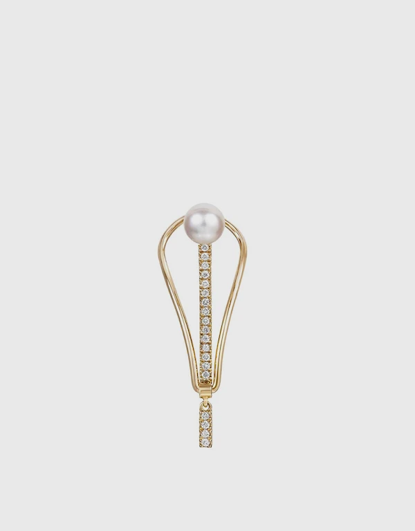 Ruifier Jewelry  Icon Fine Pearl Spire 18ct Yellow Gold Earrings 