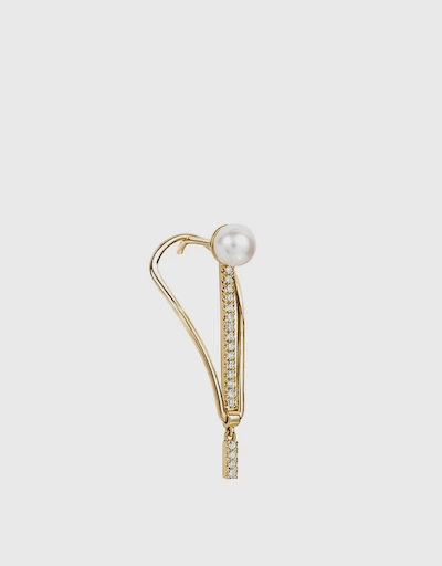 Icon Fine Pearl Spire 18ct Yellow Gold Earrings 