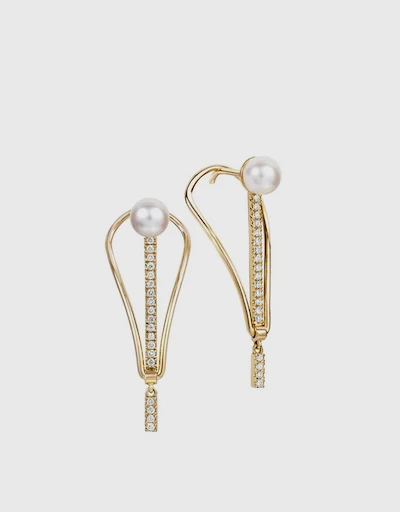 Icon Fine Pearl Spire 18ct Yellow Gold Earrings 