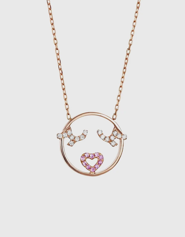 Ruifier Jewelry  Moyen Flutter Eyes 18ct Rose Gold Pendant Necklace