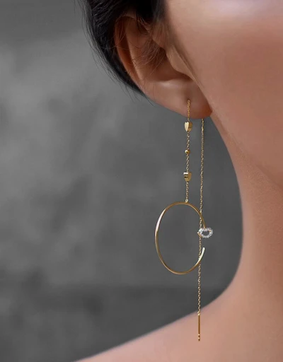 Modern Words Fine Melody 18ct Yellow Gold Earring Set 