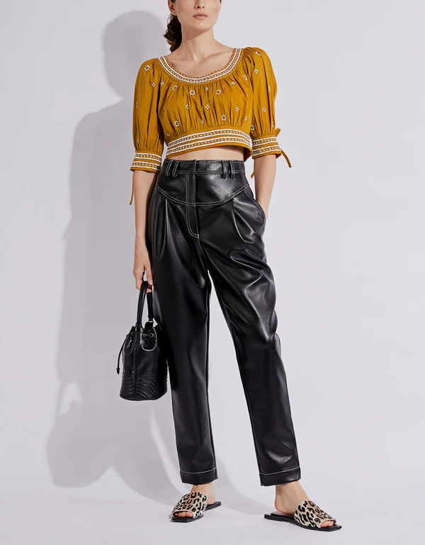 Philosophy di Lorenzo Faux Leather High-rise Tapered Pants 