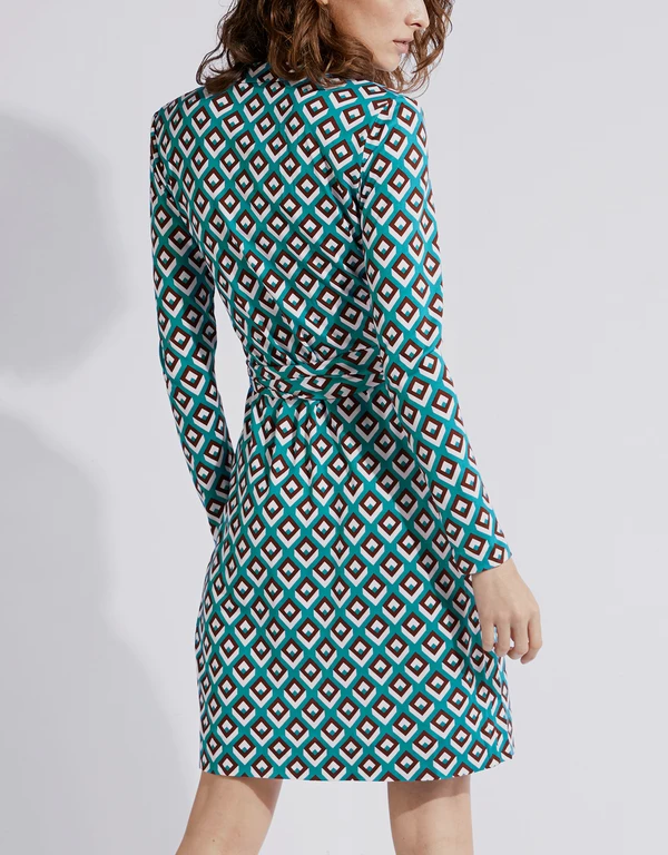 Diane Von Furstenberg Julian Printed Wrap Mini Dress