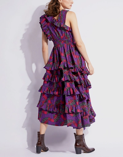 Imogen Printed Ruffled Maxi Dress