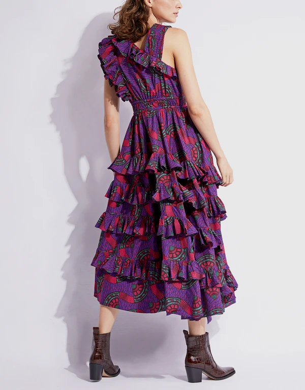 Ulla Johnson Imogen Printed Ruffled Maxi Dress