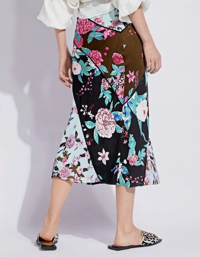 Mariel Floral Jacquard Midi Skirt