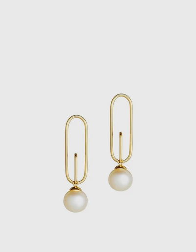 Astra Ellipse 18ct Yellow Gold Earrings 
