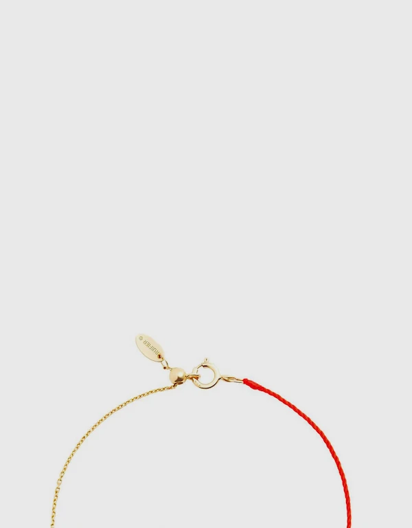 Ruifier Jewelry  Astra Moonlight 18ct Yellow Gold with Red Cord Bracelet 