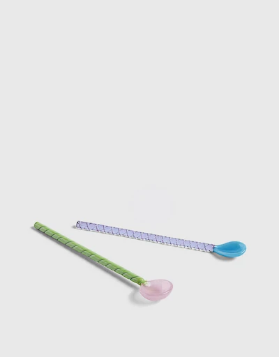 Glass Spoons Set Of Two