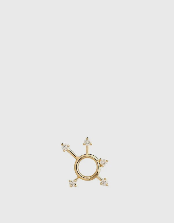 Ruifier Jewelry  Scintilla Sigma Orb 18k黃金鑽石耳釘耳環