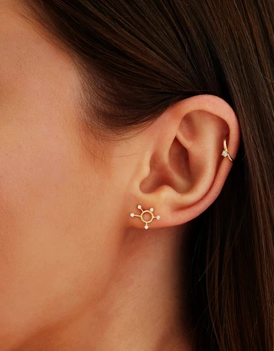 Scintilla Sigma Orb 18k黃金鑽石耳釘耳環