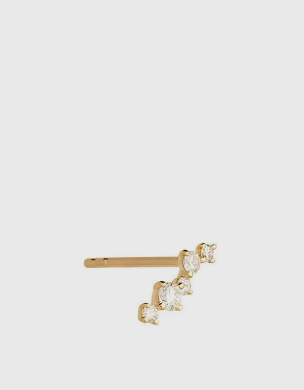 Ruifier Jewelry  Scintilla Alpha Ray 18ct Yellow Gold Diamond Stud Earring 