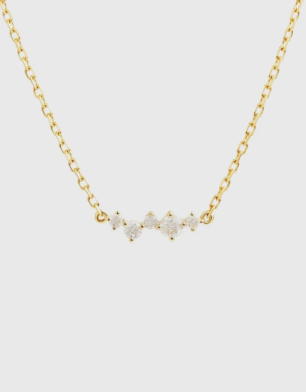 Ruifier Jewelry  Scintilla Alpha Ray 18ct Yellow Gold with Diamonds Necklace 