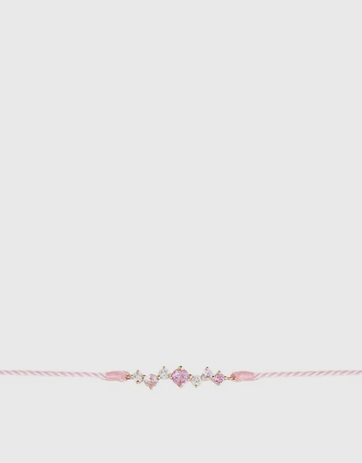 Scintilla Epta Ray 玫瑰粉色繩帶粉色鑽手鍊
