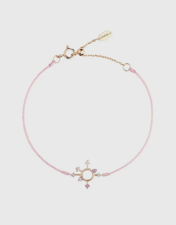 Ruifier Jewelry  Scintilla Epta Orb Fusion 18ct玫瑰金和玫瑰粉色繩帶鑽石手鍊