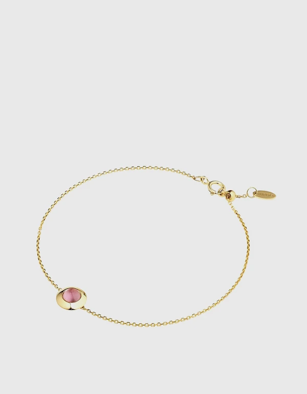 Ruifier Jewelry  Gems of Cosmo Rubellite 18ct Yellow Gold Bracelet 