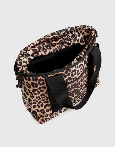 Leopard Recycled Tech Fabric Tote Bag