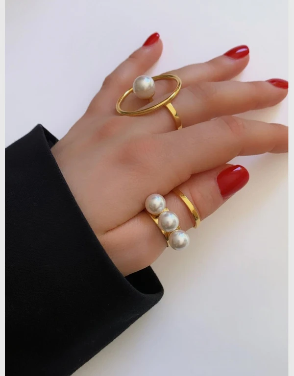 Joomi Lim 3 Pearl Double Band Ring