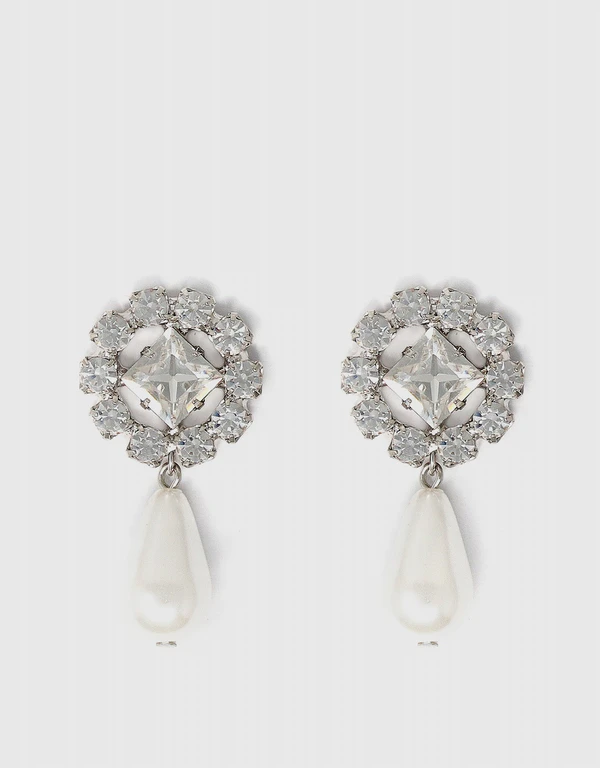 Joomi Lim 水晶花和珍珠耳環