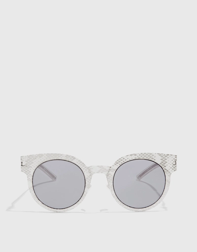 MYKITA x Maison Margiela Snake-effect Printed Round Sunglasses