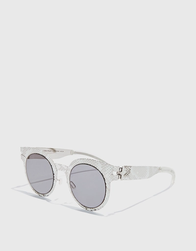 MYKITA x Maison Margiela Snake-effect Printed Round Sunglasses
