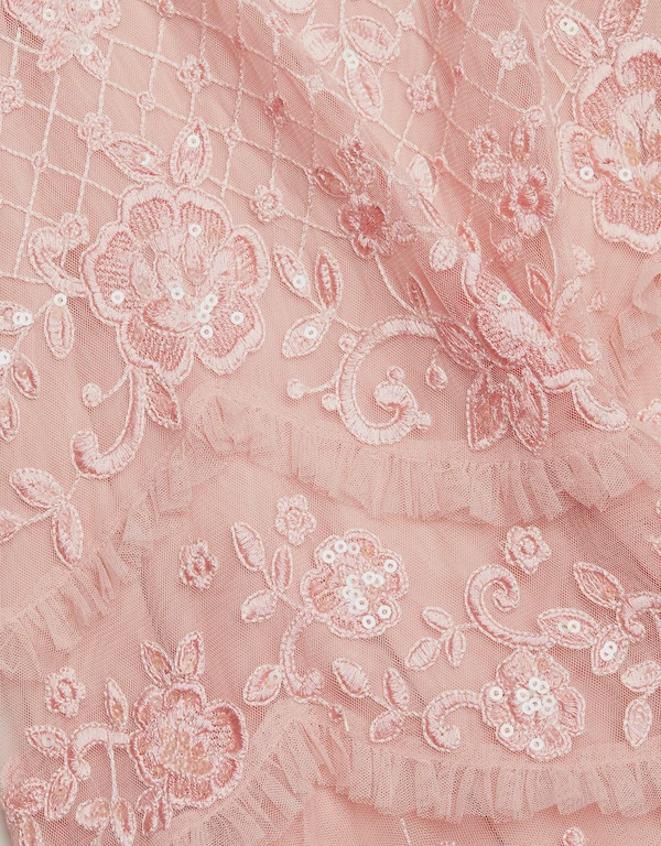 Marigold Rose Lace Mini Dress