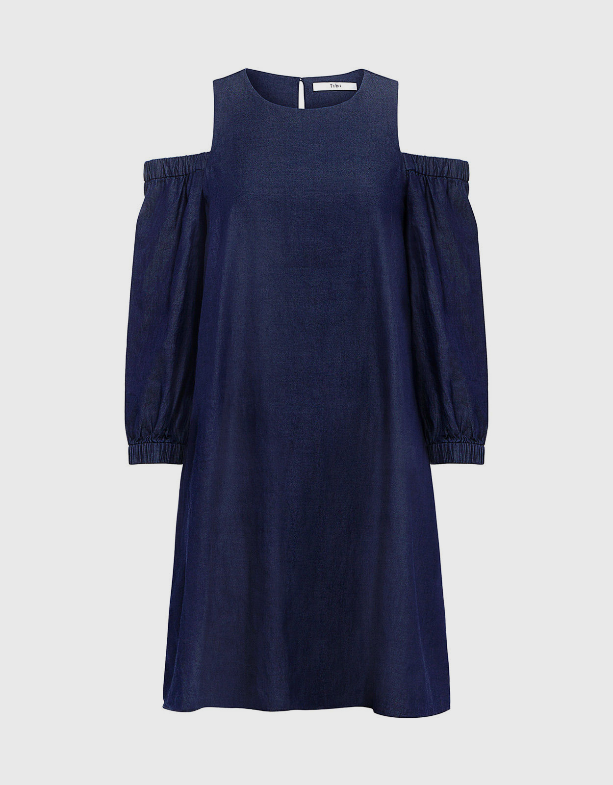 Tibi CUT OUT SHOULDER DENIM DRESS 