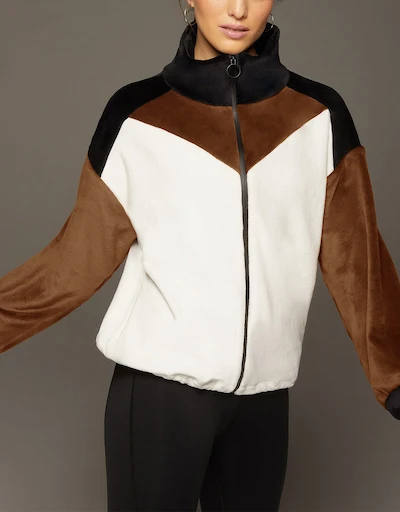 Cedar Plush Fleece Jacket-Brown Ivory