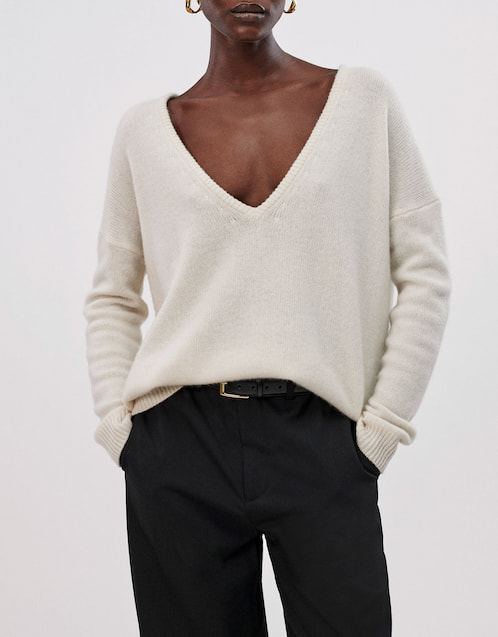 v neck cashmere sweater