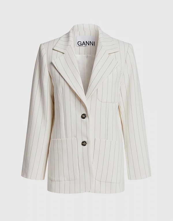 Ganni Striped Suiting Blazer