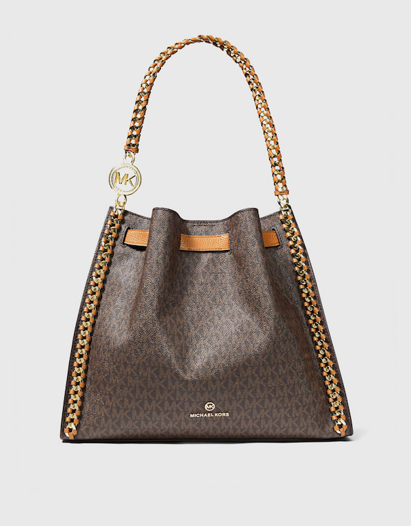 mina large logo shoulder bag