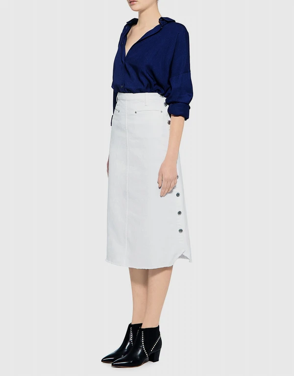 Thakoon A-Line Denim Midi Skirt