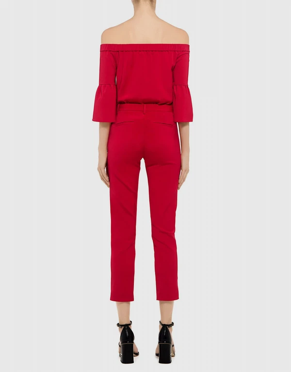 Tibi STRETCH FAILLE CROPPED BEATLE PANTS