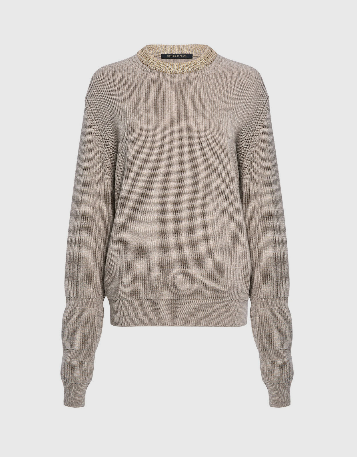 Mother of Pearl Oslo Metallic Wool Rib Sweater (Tops) IFCHIC.COM