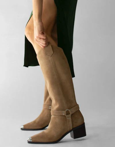 Rayana Contrast-toe Leanther Heeled Boots