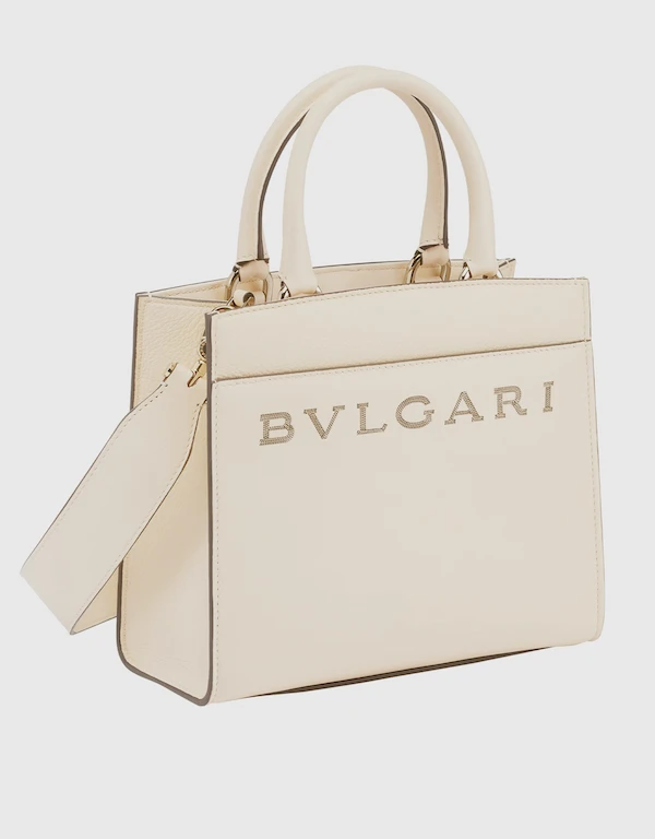 Bvlgari Logo Small Calfskin Tote Bag