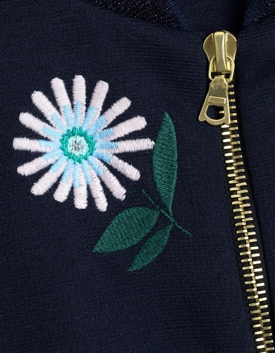 Daisy Embroidered Bomber Jacket