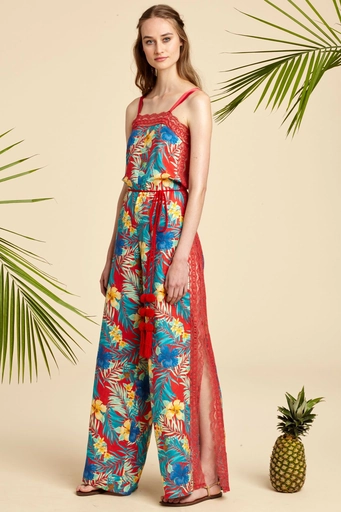 Electra Tropical Print Jumpsuit - SAMPLE