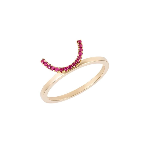 ELEMENTS Ruby Crescent Ring 